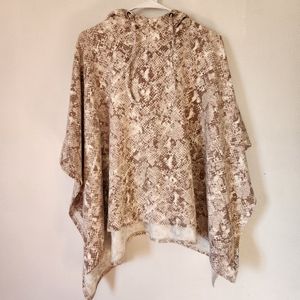 Ann Taylor/ Snake Print Poncho w/ Hood